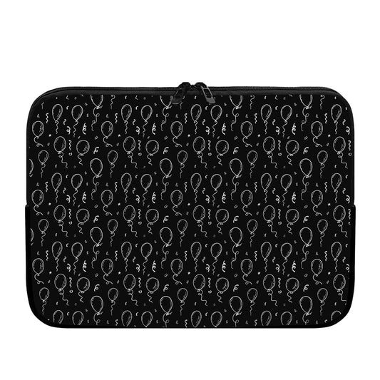 Black And White Balloon Pattern Print Laptop Sleeve