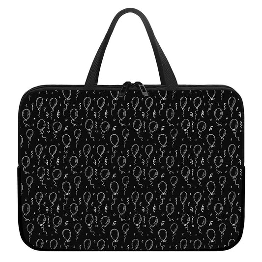 Black And White Balloon Pattern Print Laptop Sleeve With Handle