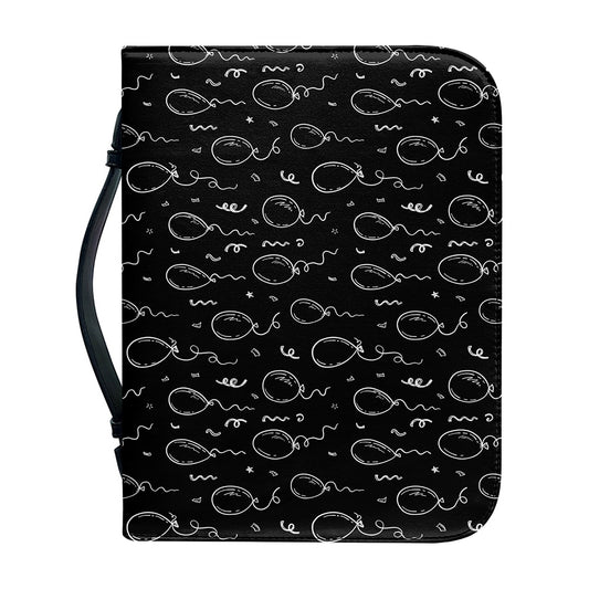 Black And White Balloon Pattern Print Leather Bible Cover