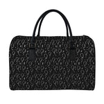 Black And White Balloon Pattern Print Leather Duffle Bag