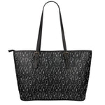 Black And White Balloon Pattern Print Leather Tote Bag