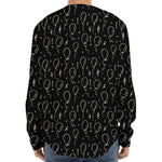 Black And White Balloon Pattern Print Long Sleeve Baseball Jersey