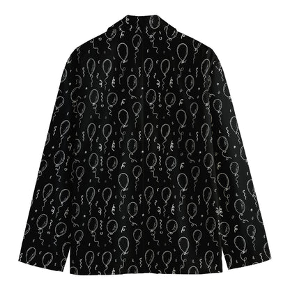 Black And White Balloon Pattern Print Men's Blazer