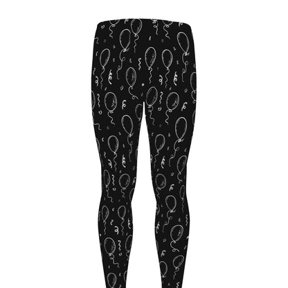 Black And White Balloon Pattern Print Men's leggings