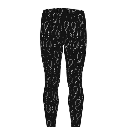 Black And White Balloon Pattern Print Men's leggings