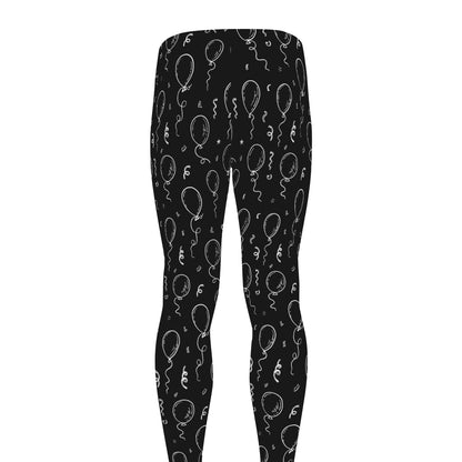 Black And White Balloon Pattern Print Men's leggings