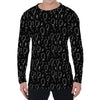 Black And White Balloon Pattern Print Men's Long Sleeve T-Shirt