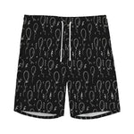Black And White Balloon Pattern Print Men's Sports Shorts