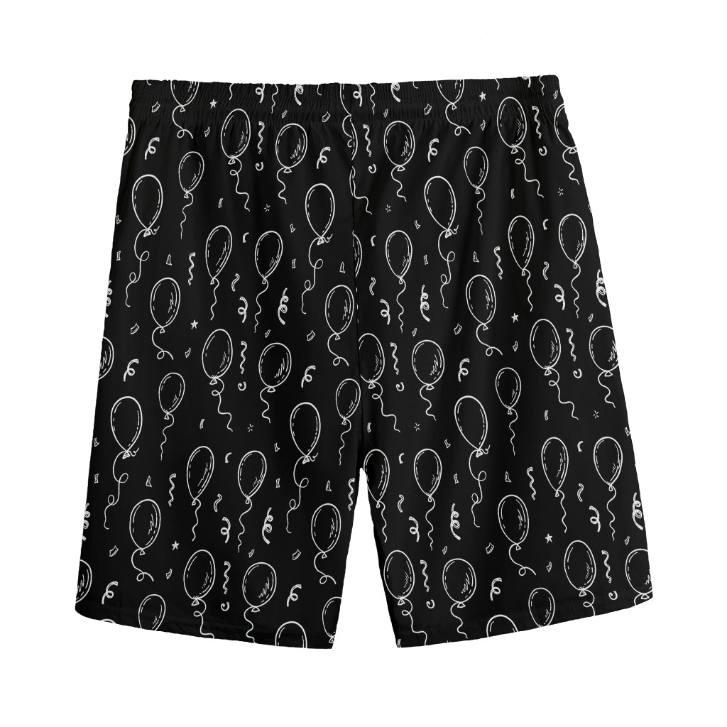 Black And White Balloon Pattern Print Men's Sports Shorts