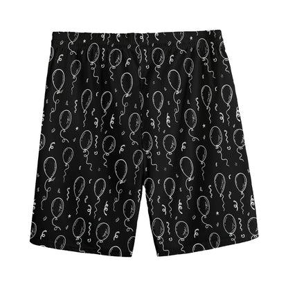 Black And White Balloon Pattern Print Men's Sports Shorts