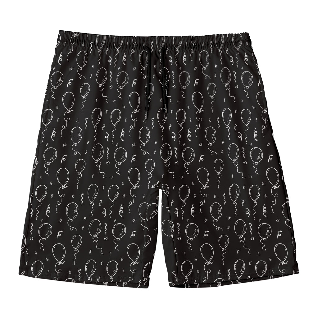 Black And White Balloon Pattern Print Men's Swim Trunks