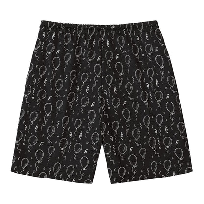 Black And White Balloon Pattern Print Men's Swim Trunks