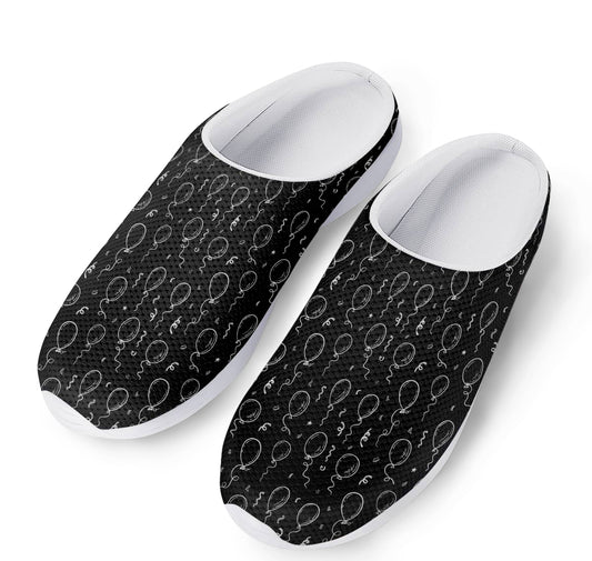 Black And White Balloon Pattern Print Mesh Casual Shoes
