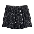 Black And White Balloon Pattern Print Mesh Shorts