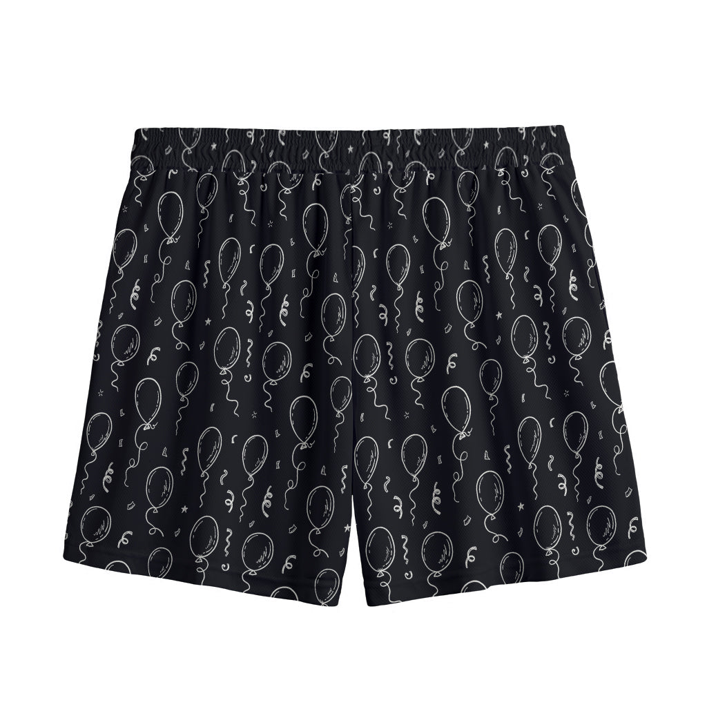 Black And White Balloon Pattern Print Mesh Shorts