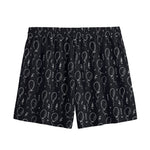 Black And White Balloon Pattern Print Mesh Shorts