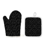 Black And White Balloon Pattern Print Oven Mitt And Pot Holder Set