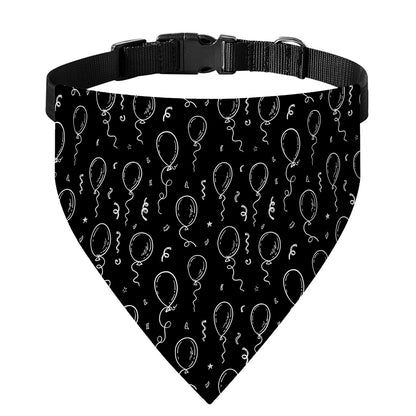 Black And White Balloon Pattern Print Over The Collar Dog Bandana