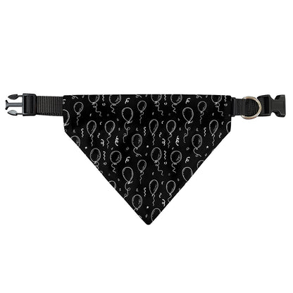 Black And White Balloon Pattern Print Over The Collar Dog Bandana