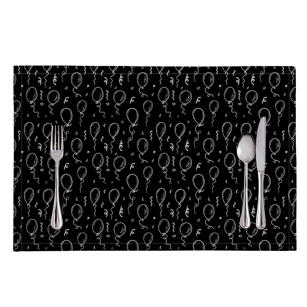 Black And White Balloon Pattern Print Placemat