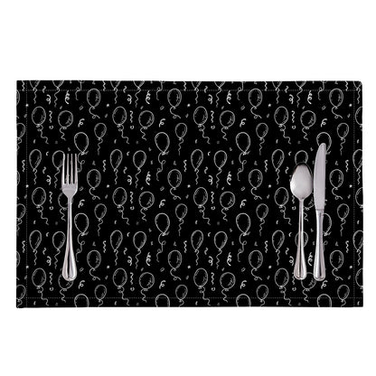 Black And White Balloon Pattern Print Placemat