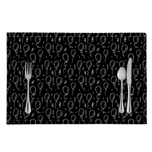 Black And White Balloon Pattern Print Placemat