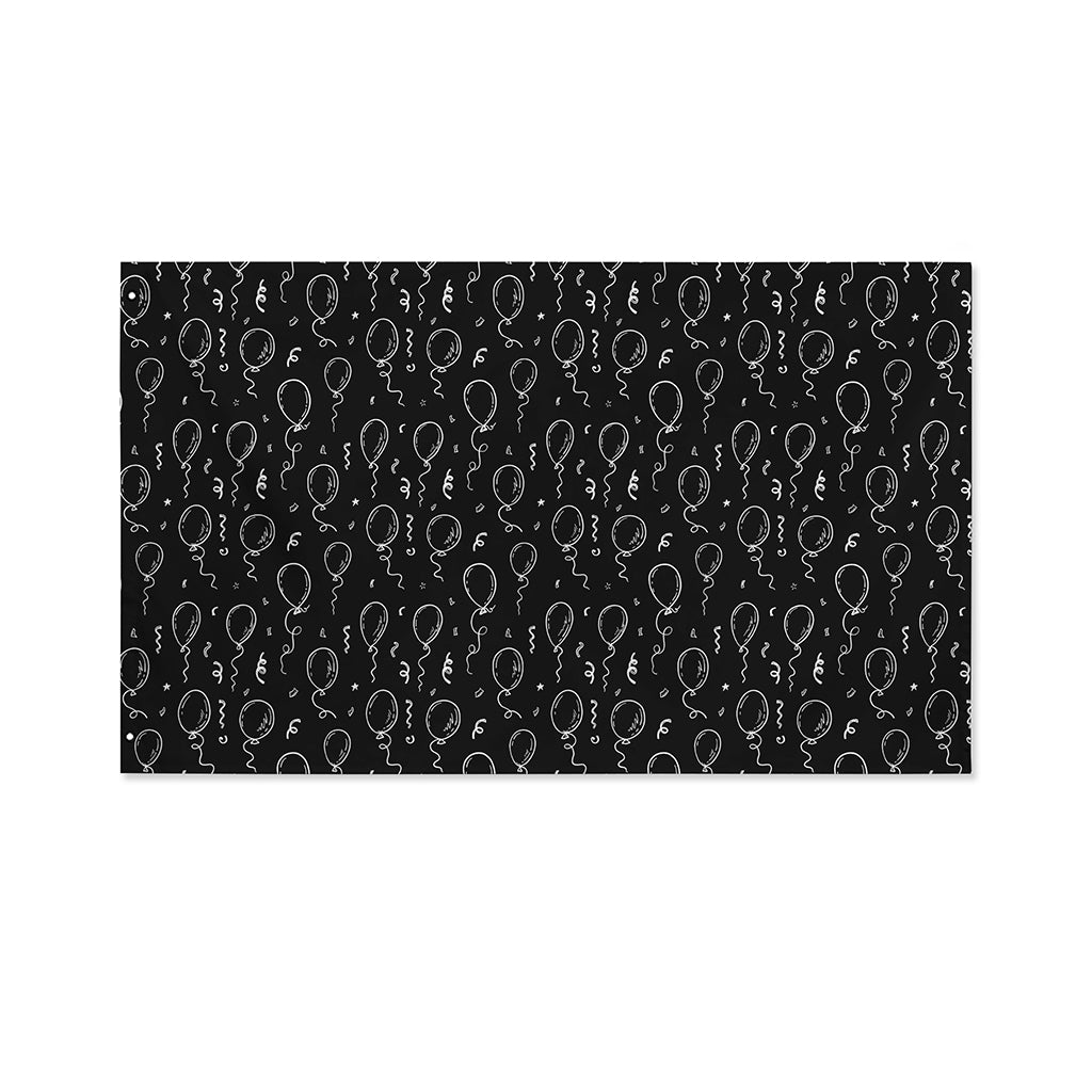 Black And White Balloon Pattern Print Polyester Flag