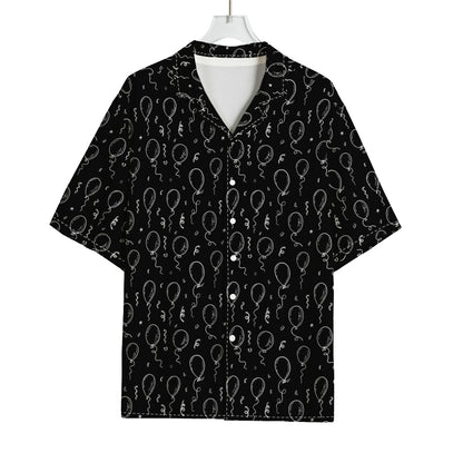 Black And White Balloon Pattern Print Rayon Hawaiian Shirt