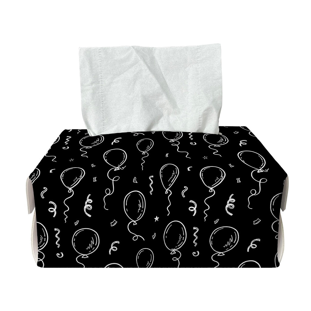 Black And White Balloon Pattern Print Rectangle Tissue Box Cover
