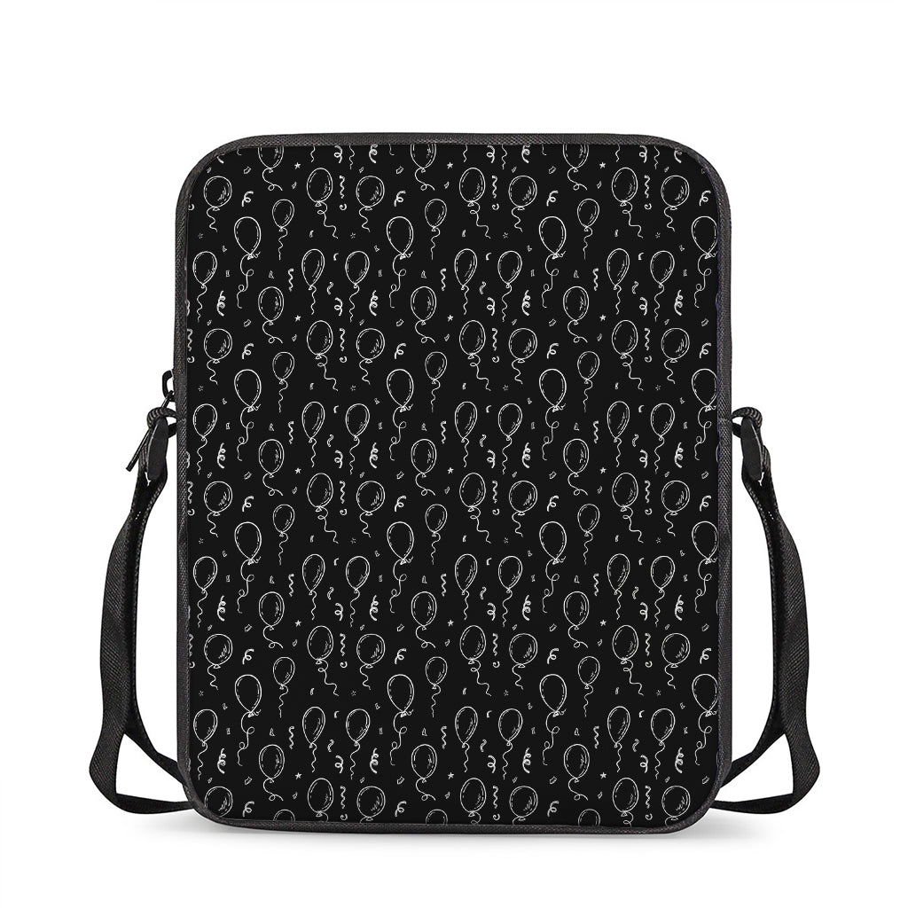 Black And White Balloon Pattern Print Rectangular Crossbody Bag