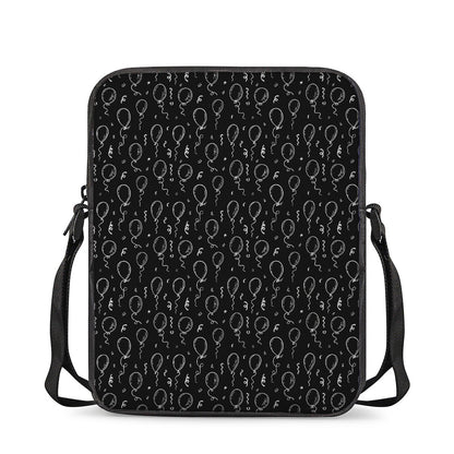 Black And White Balloon Pattern Print Rectangular Crossbody Bag