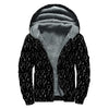 Black And White Balloon Pattern Print Sherpa Lined Zip Up Hoodie