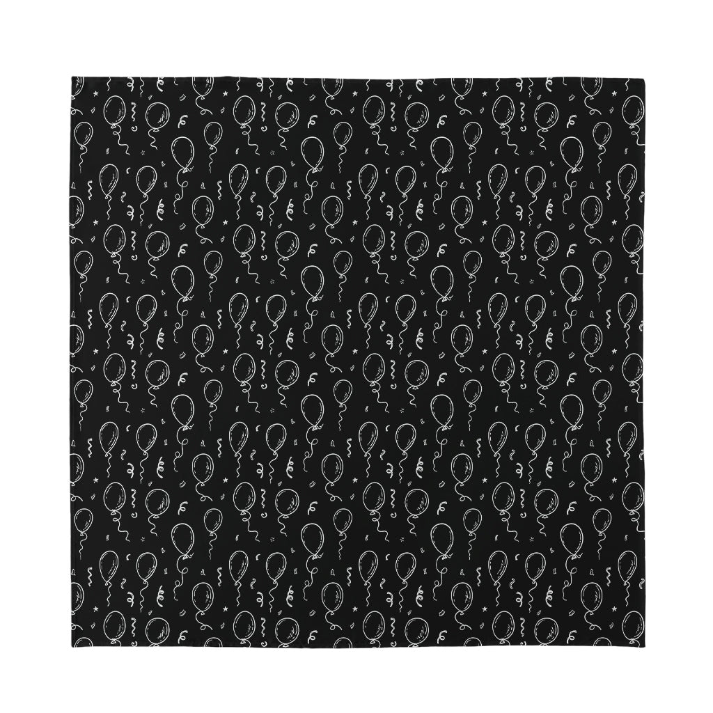 Black And White Balloon Pattern Print Silk Bandana