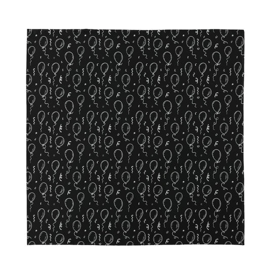 Black And White Balloon Pattern Print Silk Bandana