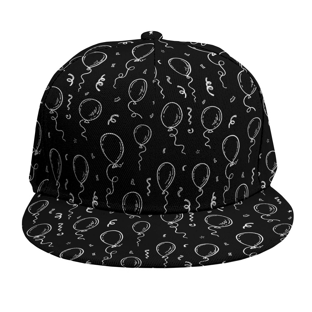 Black And White Balloon Pattern Print Snapback Cap