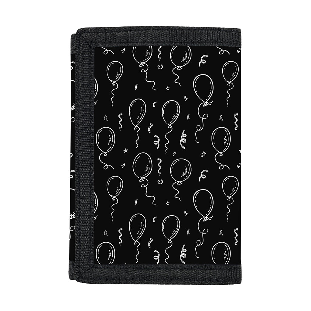 Black And White Balloon Pattern Print Trifold Wallet
