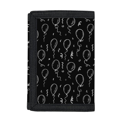 Black And White Balloon Pattern Print Trifold Wallet