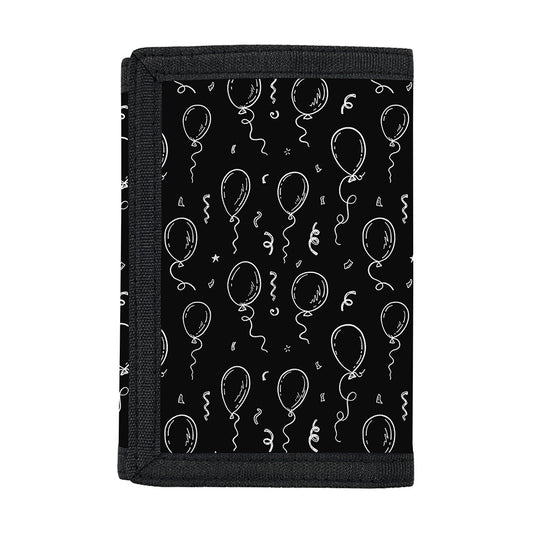Black And White Balloon Pattern Print Trifold Wallet