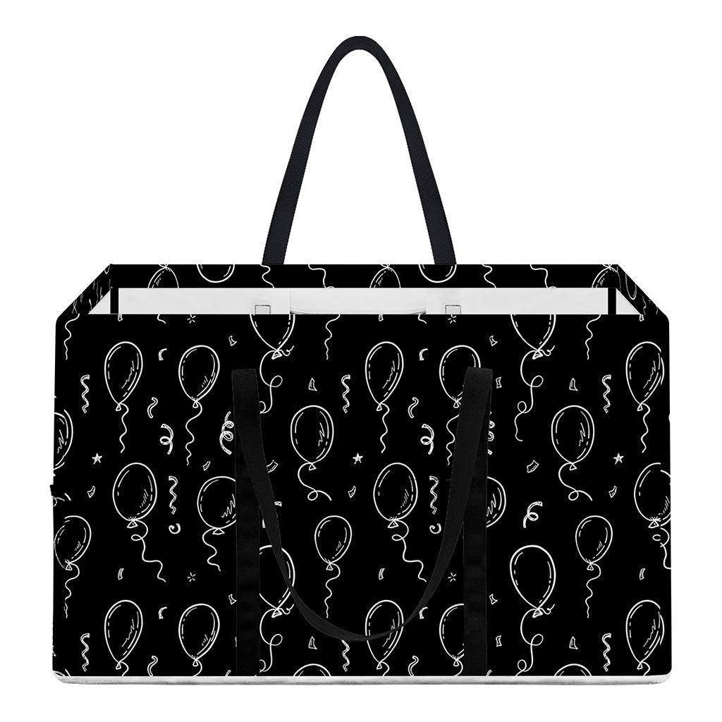 Black And White Balloon Pattern Print Utility Tote Bag