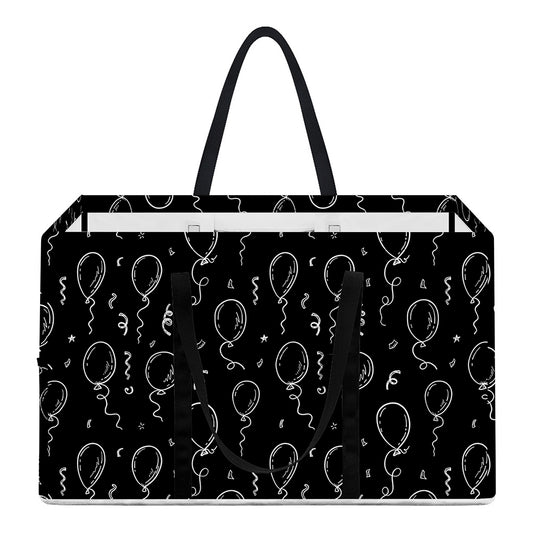 Black And White Balloon Pattern Print Utility Tote Bag