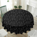 Black And White Balloon Pattern Print Waterproof Round Tablecloth