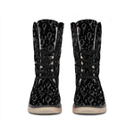 Black And White Balloon Pattern Print Winter Boots