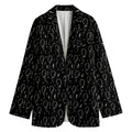 Black And White Balloon Pattern Print Women's Cotton Blazer