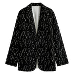 Black And White Balloon Pattern Print Women's Cotton Blazer