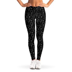 Black And White Balloon Pattern Print Women's Leggings