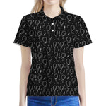 Black And White Balloon Pattern Print Women's Polo Shirt