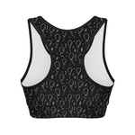 Black And White Balloon Pattern Print Women's Sports Bra