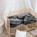 Black And White Banana Leaf Print Baby Crib Sheet