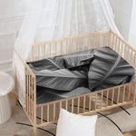 Black And White Banana Leaf Print Baby Crib Sheet