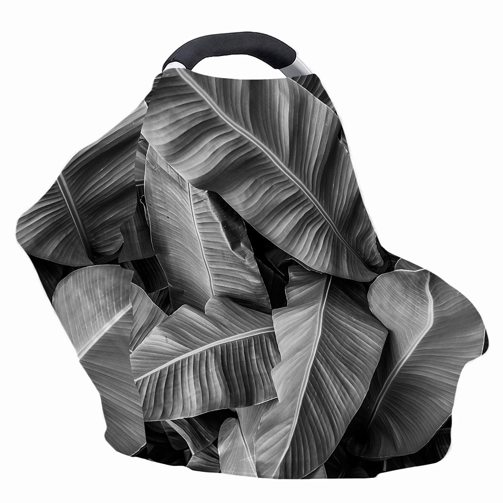 Black And White Banana Leaf Print Baby Seat Cover
